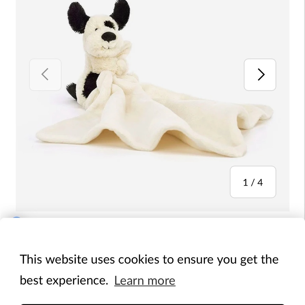 Jellycat Bashful Black & Cream Puppy Soother